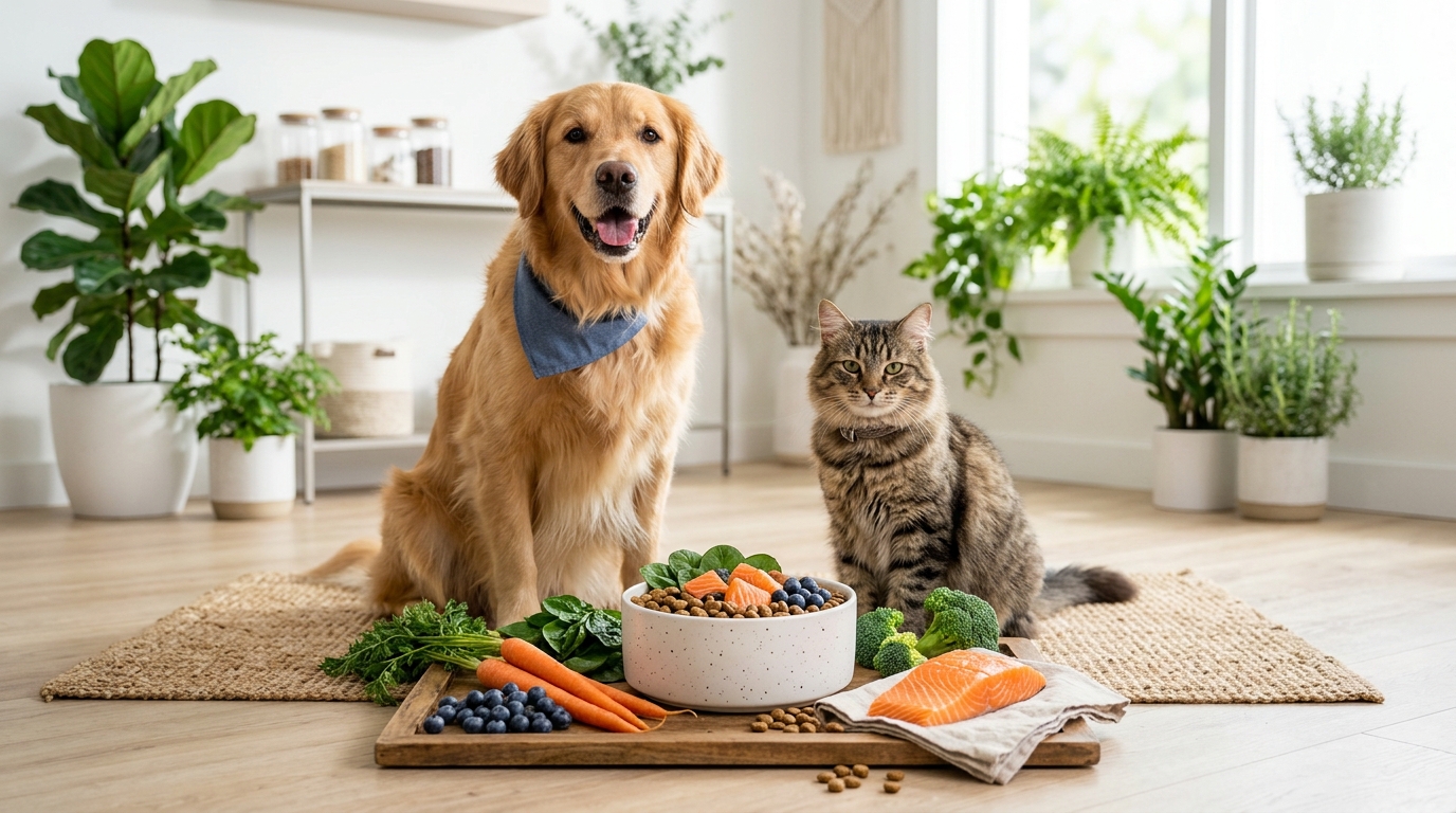 AI veterinary nutritionist for pets, healthy dog and cat food